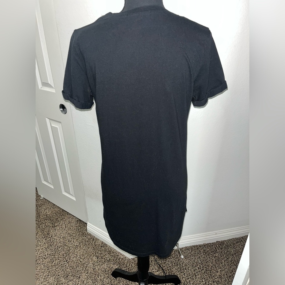 Forever 21 Black T-Shirt Dress | Boyfriend Fit | Casual Mini Dress - Picture 7 of 9